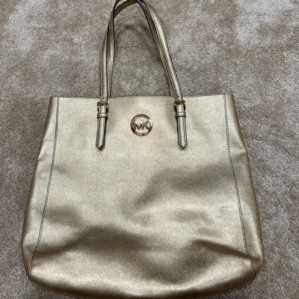 Gold Michael Kors tote bag
